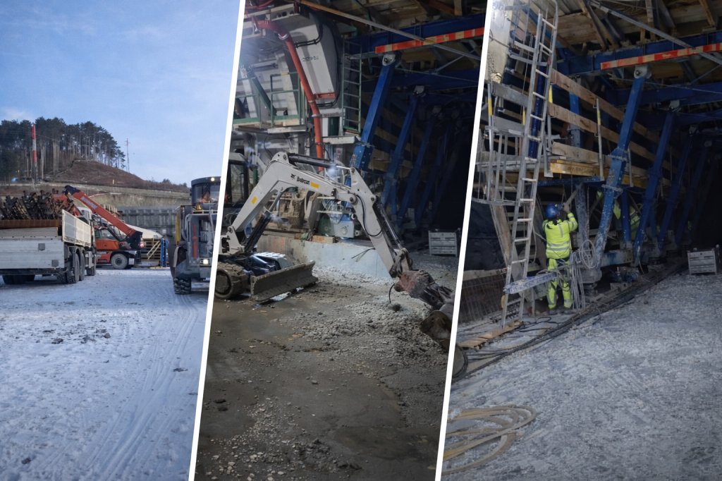 Mráz venku, uvnitř čilý ruch: Podívejte se, jak roste tunel Homole na D35 přímo před očima