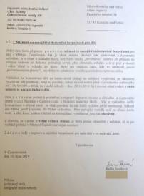 Stížnost obyvatelek obce na nezajištění bezpečnosti dětí