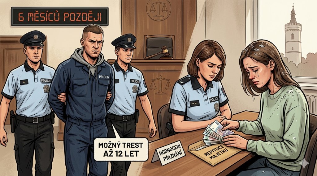 Brutální přepadení v Hradci má dohru. Násilník může dostat až 12 let, jeho 20letá komplicka si sype popel na hlavu a vrací peníze